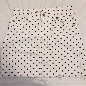 Top Shop Polka Dot Jean Skirt